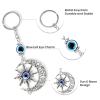 Blue evil eye keychain sun moon charm stylish nazar keyring accessory